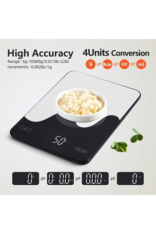 Honeybeeshop Beyaz 1 Adet Akıllı Dijital Gıda Tartısı Besin Hesaplayıcılı Usb Şarj Edilebilir Gram Ons Diyet Keto Makro Kalori Takibi 9.98kg Beyaz