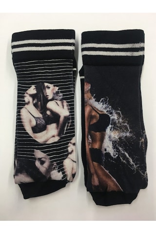 Çorap 2 Li Set Dijital Baskılı Renkli Çok Renkli