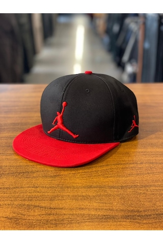 Air Jordan Siyah Kırmızı Hiphop Snapback Rapper Basket Cap Şapka