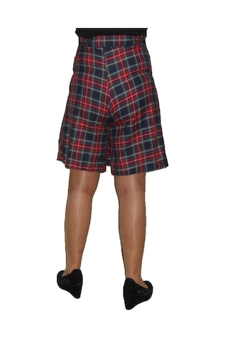 Kırmızı Ekoseli Şort Etek Art.32 Çok Renkli