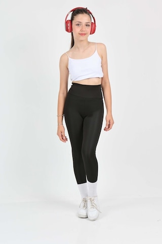 Erdem Kıds Kız Çocuk Yüksek Bel, Koşu, Yürüyüş, Casual, Spor, Atletik, Egzersiz, Fittness Tayt Siyah Siyah