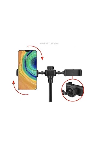 Fuchsia Dual Small Light Işıklı Telefon Tutucu 9Cm Ring Light