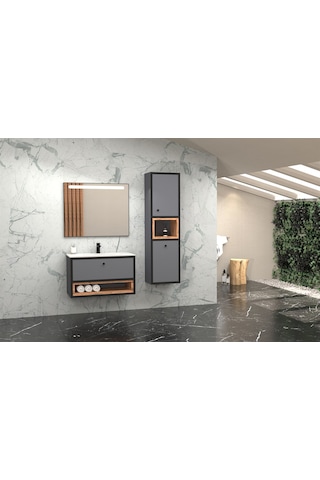 Espero 80 Cm Beyaz Lavabolu Banyo Dolabi (Boy Dolap Hariç) Çok Renkli