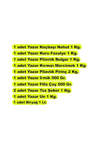 Yazar Ramazan Paketi 11'li Set
