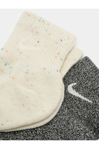 Nike Everyday Plus Cushioned 2 Çift Siyah Krem Yastıklamalı Bilek Çorabı Dr5295-902 Çok Renkli