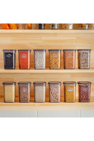 Porsima 431-GR Çok Amaçlı Erzak Saklama Kabı Seti 1.30 LT 12'li Gri