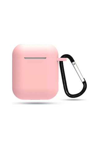 Apple AirPods Uyumlu Zore Standart Silikon Kılıf Pembe Açık