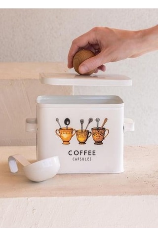 The Mia Storage Kahve Saklama Kabı 13x20x18 Cm Stg0001 Beyaz