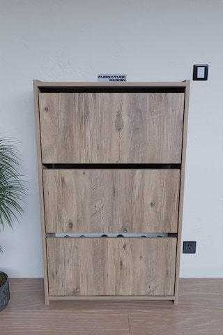 Düşer Kapak Duvara Monte Kayar 3 Raflı Ayakkabılık - Atlantik Çam Diğer