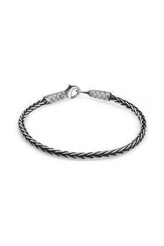 Nipora El Işçiliği Foxtail Tasarım 1000 Ayar Gümüş Kazaz Erkek Bileklik