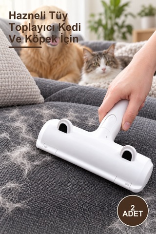 2 Adet Hazneli Tüy Toplayıcı Kedi Ve Köpek İçin