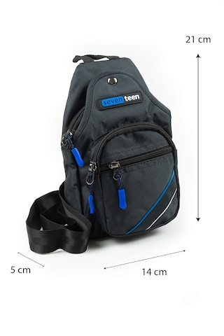 İmaks Küçük Boy Çokgözlü Günlük Çapraz Göğüs El Ve Omuz Çantası Unisex Body Bag Siyah 955 Siyah - Mavi