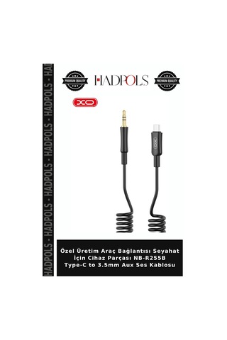 Özel Üretim Araç Bağlantısı Seyahat İçin Cihaz Parçası Nb-r255b Type-c To 3.5mm Aux Ses Kablosu