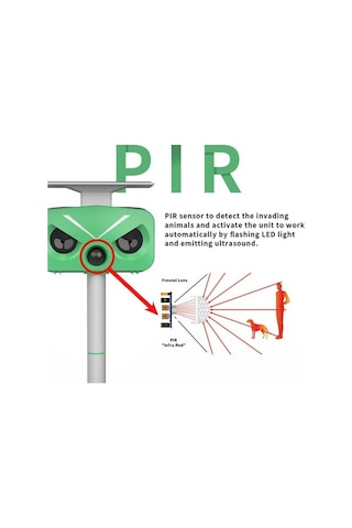 Besthome1 Qianfan Caydırıcı Kedi Kovucu Ultrasonik Güneş Kuş Caydırıcı Beyaz Renk