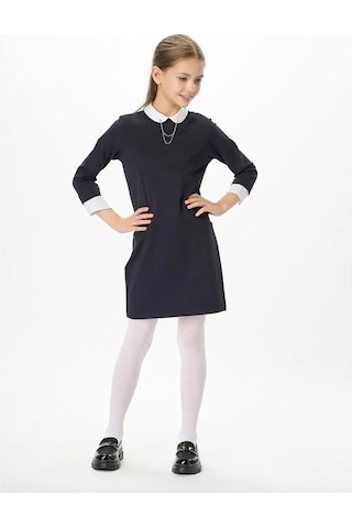 Daniele Patrici Kız Çocuklar İçin Mavi Okul Elbisesi Yakalı 169572869 Mavi