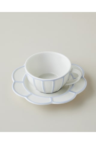 Soft Cloud Stoneware 4 Parça 2 Kişilik Çay Fincanı Takımı 150 Ml Açık Mavi
