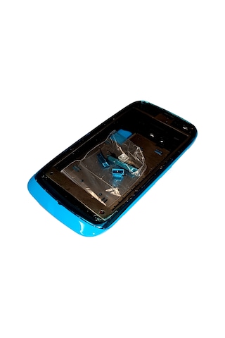 Nokia 610 Full Kasa Kapak Tuş Takımı N610 Uyumlu Mavi Renk Orta K