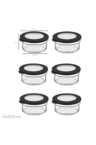 Porsima 4381 Flat 6 Lı Cam Çok Amaçlı Saklama Kabı