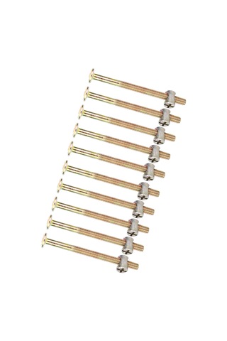 Vkemall M6 Galvanizli Karbon Çelik Mobilya Cıvata Ve Somun Seti - 80mm, Ahşap/panel Birleştirme, 10 Adet/paket Diğer