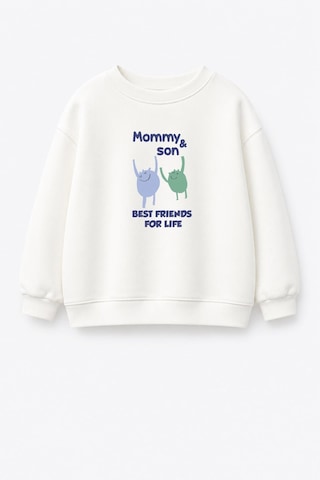 Monila Erkek Çocuk Pamuklu Bisiklet Yaka Slogan Baskılı T-shirt Ekru