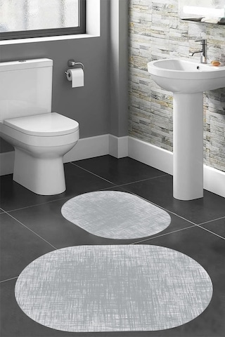Eliana Home Dijital Baskı 2'li Banyo Paspas Takımı Lna5-hs180 100x60 Ve 60x50 Cm Gri