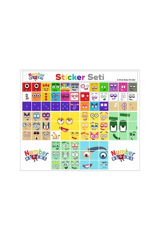 Number Blocks Matematik Eğitici Birim Küp Snapcubes /0-50 Mega Paket Sticker 90 Pcs