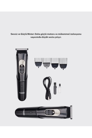 Kablosuz, Paslanmaz Çelik Bıçaklı Profesyonel Saç Ve Sakal Tıraş Makinesi Sessiz, Güçlü Ve Ergonomik