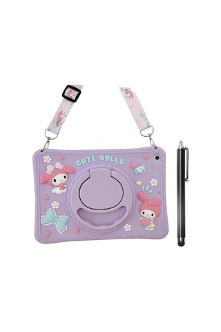 Ennar Lenovo Tab M9 Tb310fu 9 İnç Cute Dolls Askılı Standlı Tablet Kılıfı+tablet Kalemi Arka Kapak