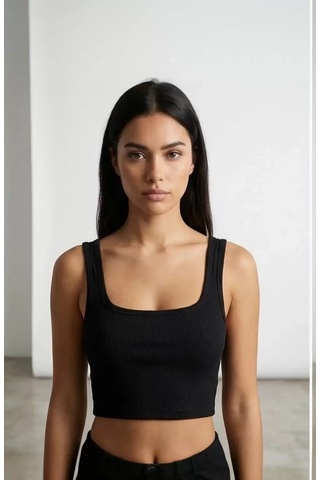 LUXSTOREE Kadın Siyah Kalın Askılı Crop Top Büstiyer Modern Ve Şık Tasarım Çok Renkli