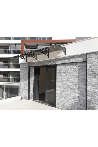 Kapı Üstü Sundurma 100x120 Cm Ant. Gri Ayak 3mm Solid Bronz Levha