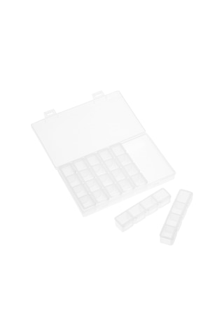 Xindoker 28 Bölmeli Şeffaf Manikür Alet Kutusu - Taşınabilir, Kırılmaz Pp Malzeme, Ayrı Açılabilir Kaserelerle Mini Taşıma Kutusu Diğer