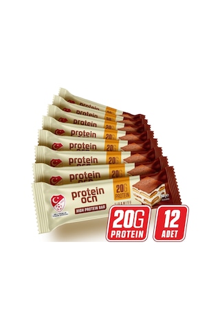 Protein Bar - Tiramisu Aromalı - 50g X 12 Adet