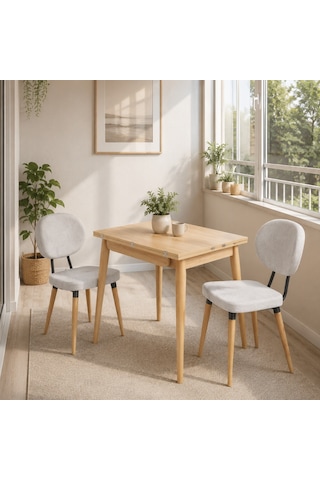 Vilinze Deniz Sandalye Avanos Ahşap Mdf Mutfak Masası Takımı - 90x120 Cmavanos-06090k-nn-d33n-deniz2-sigmabeyaz Akdeniz