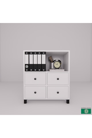 Dosya Dolabı Ve Çok Amaçlı Dolap 4 Çekmeceli Beyaz