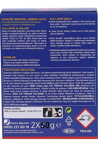 Porçöz Lavabo Açıcı 2 x 50 G