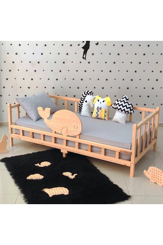 Markaawm Markaawm Premium Balina Montessori Yatak Doğal Çam Çocuk Karyola Akçaağaç