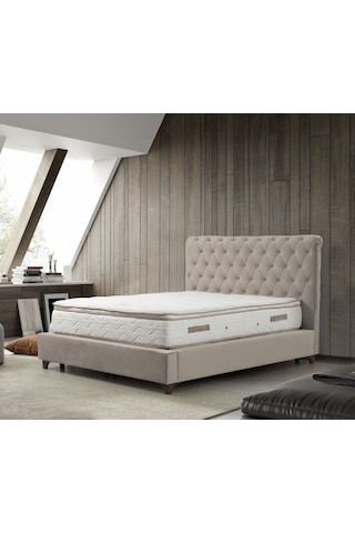 140x200 Deluxe Baza+başlık+yatak Bej