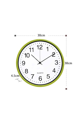 Geeroyoo Koyu Siyah 30 Cm Dairesel Duvar Saati - Sessiz Motor, Özel Logo İmalatı, Ev Ve Ofis Kullanımı Açık Mavi