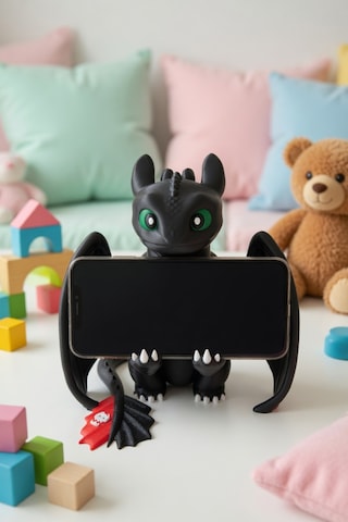 Ejderhanı Nasıl Eğitirsin Toothless Figür Telefon Ve Gamepad Tutucu Mat Dokulu Oyuncu Masa Standı lik Obje 20x20 Cm