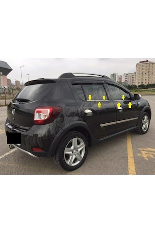 Dacia Sandero Krom Cam Çıtası 2012 Sonrası 4 Parça Paslanmaz  Çeli