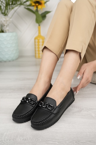 Khayt Fancy Casual Günlük Kadın Babet Ayakkabı Siyah