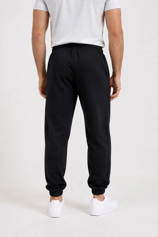 Assema Erkek İki İplik Beli Lastikli Bağcıklı Regular Fit Jogger Eşofman Altı - Siyah Çok Renkli