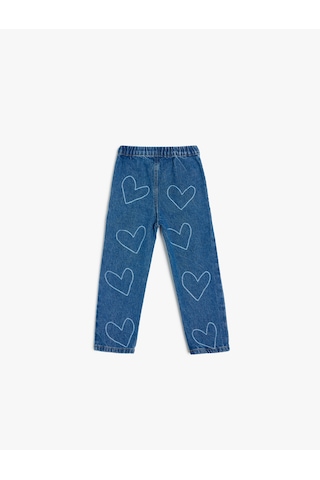 Koton Kalp Desenli Cep Detaylı Pamuklu Denim Pantolon Dark Indıgo 5smg40008ad Koyu İndigo