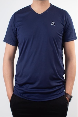 Kinetix Sn-222 Neck Lacivert Günlük Erkek V Yaka Tişört