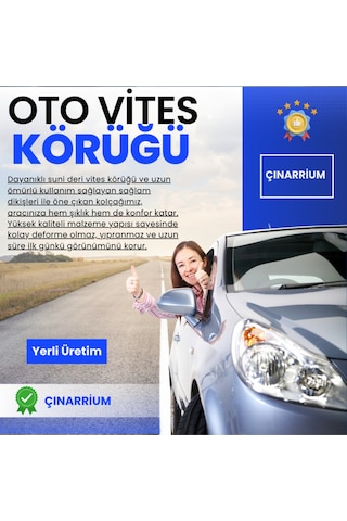Nissan Primera Siyah Nokta Desenli Deri Spor Dikiş Vites Körüğü Renkli
