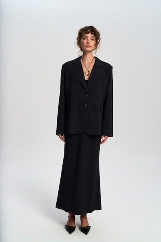 Mai Studios Co. Bruno Çizgili Lacivert Blazer Lacivert
