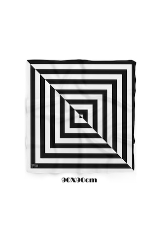 Hipnotic Desen 90x90cm Eşarp/fular Siyah