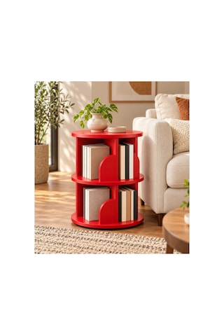 Kitaplık Raflı Komodin Yan Sehpa Çok Amaçlı Düzenleyici Modüler Kitaplık 70x45 Cm Kırmızı - 938874604 Kırmızı