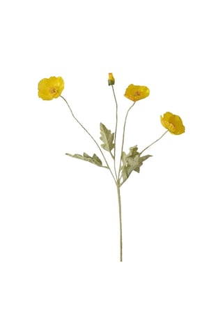 Yapay Çiçek Gelincik Çiçeği Sarı Renk 3 Çiçek 1 Tomurcuk 59cm