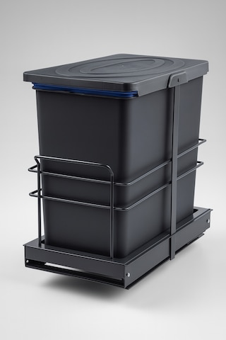 Almital Dolap İçi Teleskopik Raylı Antrasit Çöp Kovası 24 Litre, Minimum Kapak Genişliği 45 Cm. -9037832206103 Antrasit